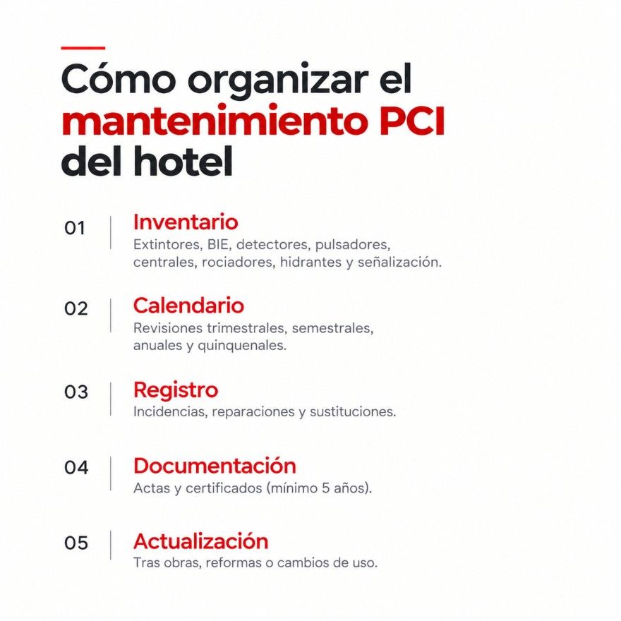 Cómo organizar el mantenimiento PCI del hotel
